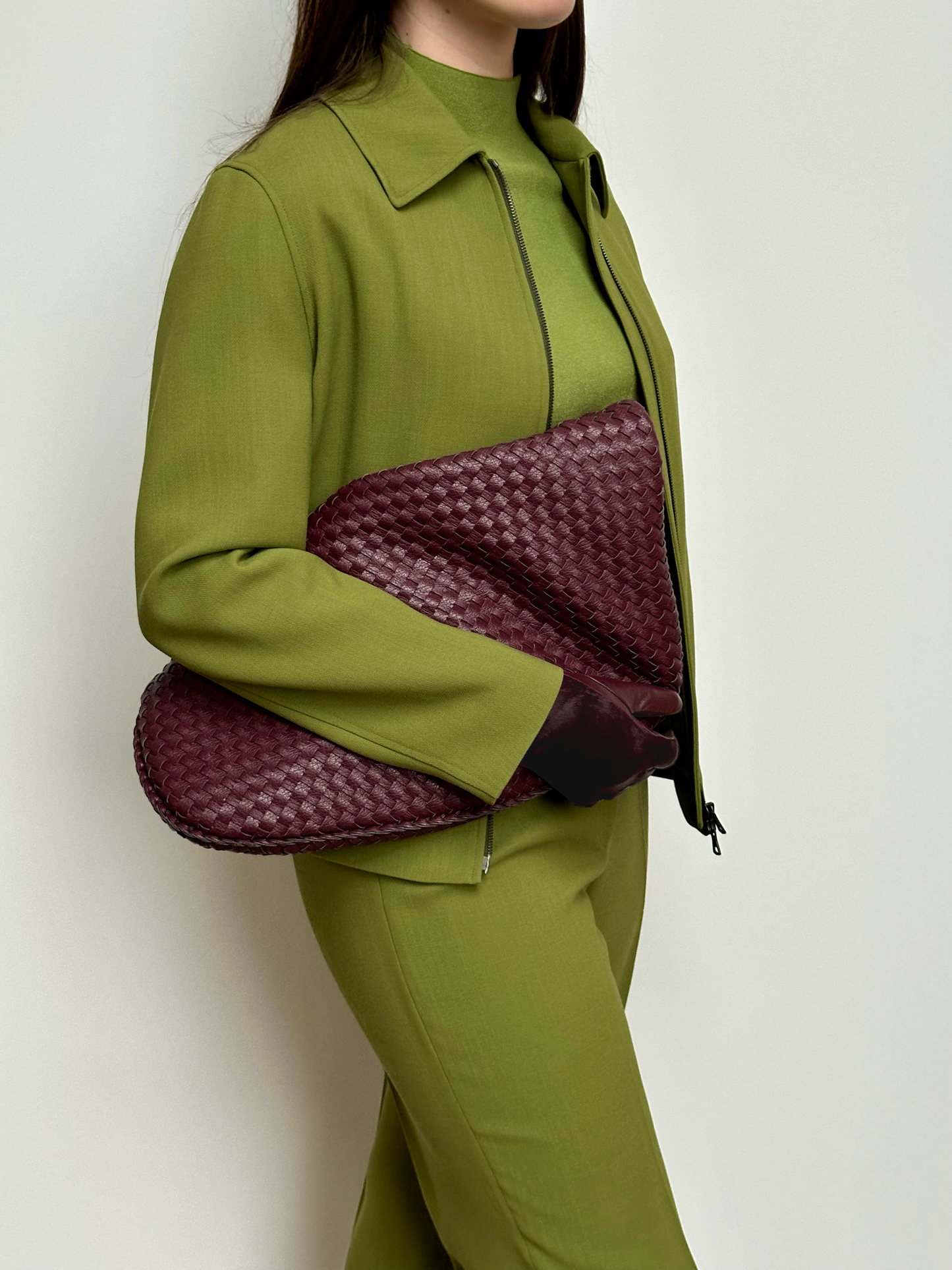 Rechte minimal groene blouson - lémoni