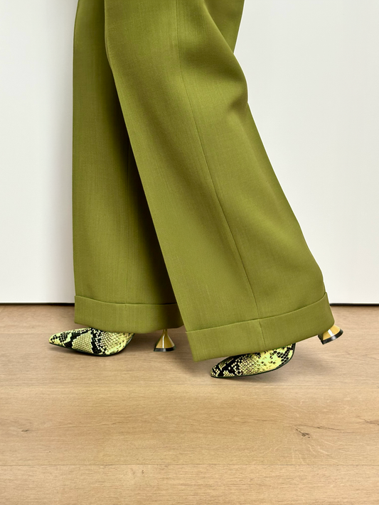 Rechte geklede groene broek - lémoni