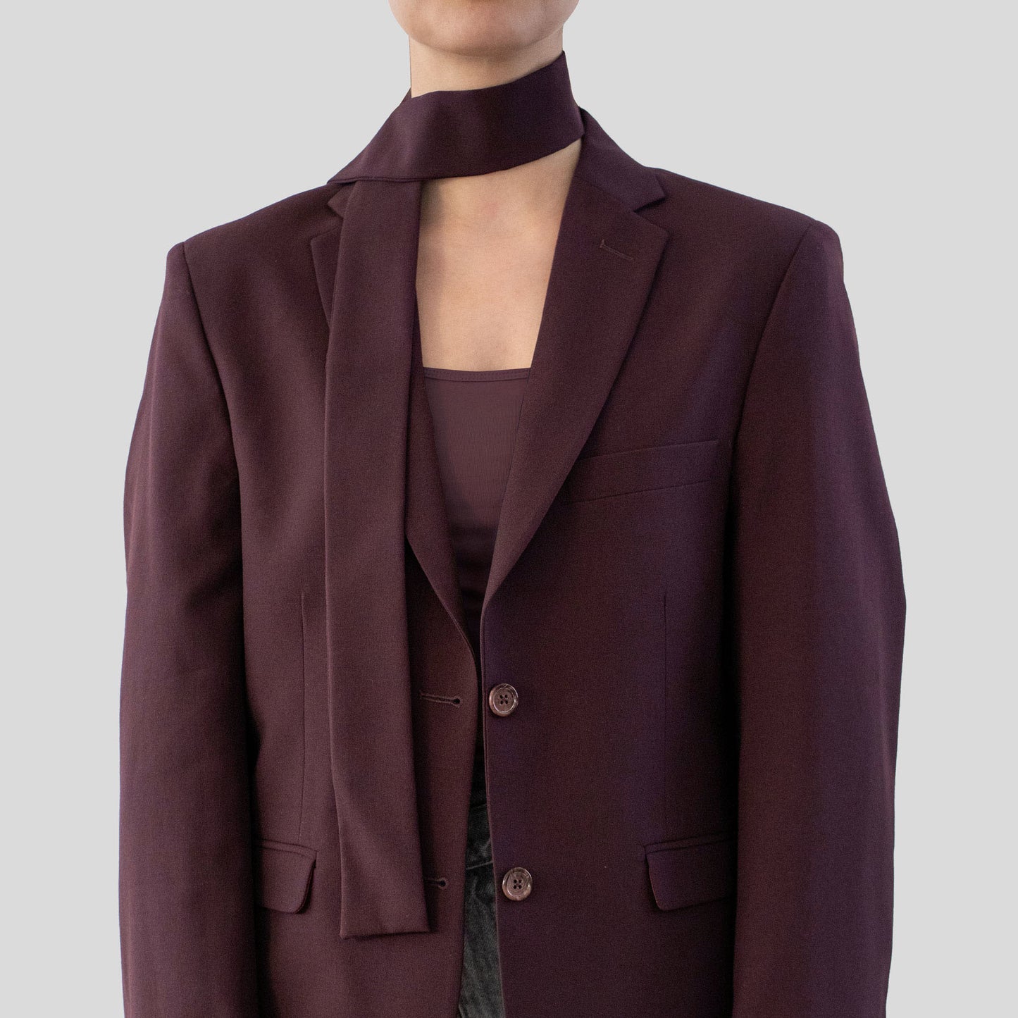 Oversized Bordeaux Blazer - Krasí